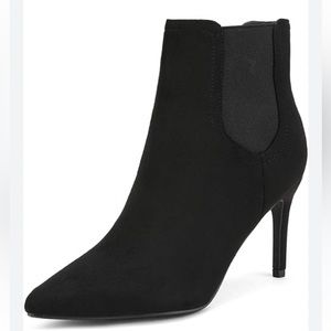 DREAM PAIRS Women's black suede Stilettos Pointed Toe Ankle Boots w heel NWOB